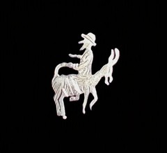 Vtg 800 Silver Nasreddin Hodja Riding Donkey Backwards 800 Silver Tie Clasp EUC