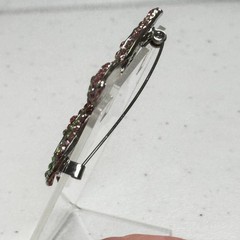Vintage Brooch Starfish Pink & Green Rhinestone Figural Beach Ocean Pin