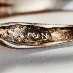 AVON Sterling silver ring hematite facet navette cut size 7.75 to 8 vintage 2.8g
