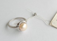 Vintage Beautiful Ring White pearl Sterling Silver 925 test Women Jewelry size 9