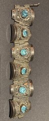 Very rare Vintage 7″ bracelet – 935 silver (3.4ounces) – sparkling blue stones
