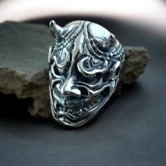 Ring Devil Silver 925 Jewelry Men’s Gothic Mask Sterling Satyr Custom Made Rare