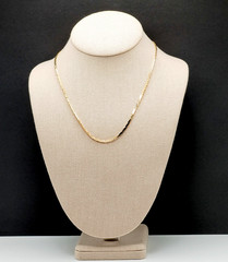 Classic Cobra or Snake Chain Bright Shiny Gold Tone Vintage 90s Necklace 18 Inch