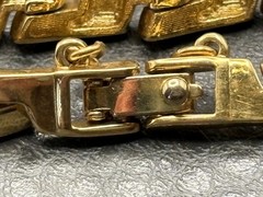 VINTAGE Monet 80s 6MM Geometric Link Gold Tone Bracelet 7” READ