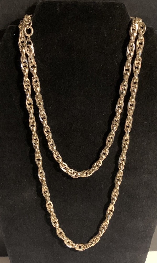 Sarah Coventry Gold Tone Link Rope Chain Necklace 37″