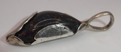 Sterling Silver Pendant Black Matrix Fire Opal Handcrafted Artisan Studio OOAK