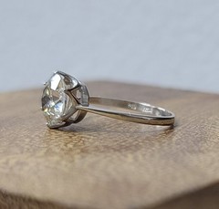 Platinum Vintage Engagement Ring 2.35ct. Lab Grown Round Old Euro Cut Diamond