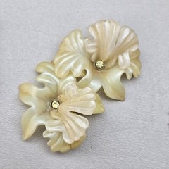 Vintage Earrings Lot West Germany Germany Plastic Clip On Floral Mid Century