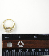 Vintage Solid 10K Yellow Gold Ring White Topaz Diamond Accent Cocktail Jewelry 7