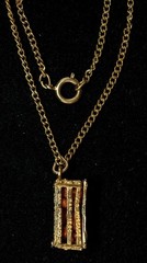 Charm Necklace California Oranges Charm. & 24″ Chain Gold Tone Crate of Calif. S