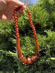 Rare Vintage Natural bovine horns Bone Necklace · Bold Statement