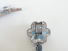Vintage Sterling Silver 925 Natural Heated London Blue Topaz Tennis Bracelet