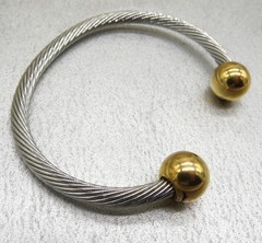 Vintage Gold & Silver Tone Cuff Bracelet Steam Punk Expandable Boho Jewelry