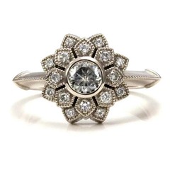 1.80Ct Art Deco Style Lab Created Diamond Anniversary 14k White Gold Finish Ring