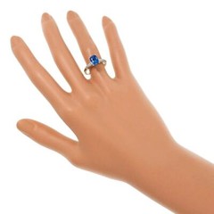 Vintage 1950 Cushion Sapphire Engagement Ring Platinum Tapered Baguette Diamonds