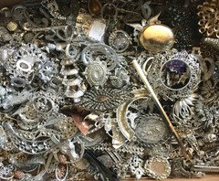 Metal Jewelry Parts Castings Findings Stampings Bases Settings 2 Pounds