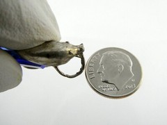 Vintage Sterling Silver Blue Glass Point with Two Dolphins Pendant 6g 1.5 Inches