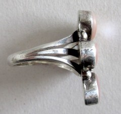 NAVAJO SOUTHWEST STERLING RING w MOP, SIZE 6.75, 1.02 INCH WIDE, 6 GRAMS, SIGNED