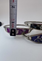 Pick (1)Mexico Silver Abalone Inlay Tension Cuff Bracelet-Black,Purple, or Pink