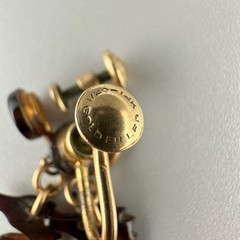Vintage GF Seahorse Earrings Brown Beige Translucent Light Weight Screw Back