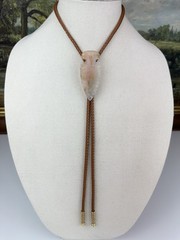 Impressive Vintage Western Southwestern Agate Arrowhead Bolo Tie