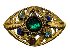 Vintage Lot 9 Glass Rhinestone Glam Statement 30’s-80’s Glass Brooches RESALE
