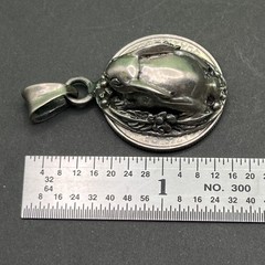 Adorable Vtg Bunny Rabbit Pendant / Charm Sterling Silver Signed 925 3D