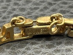 VINTAGE Monet 80s 6MM Geometric Link Gold Tone Bracelet 7” READ