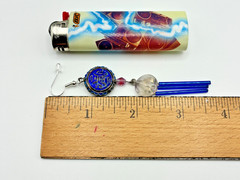Vtg roxsann Chinese Silver Cloisonné Amethyst Lapis Antique Glass Jewelry Set