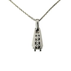 Vintage 14 Karat White Gold and Diamond Pendant Necklace #11398