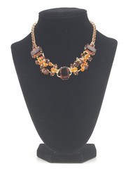 JULIANA D&E Amber Topaz Emerald-Shaped Rhinestones 5-Link Necklace