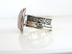 Large Sterling Silver 925 Quartz Spin Spinner Israel Modern Band Ring Size 10