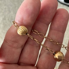 Versatile!!! Vintage!! LONG!! 48” 12k Gold Filled Ball Bead Station Necklace
