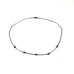 Liquid Silver Amethyst Bead Choker Necklace 17 inches Southwest Style