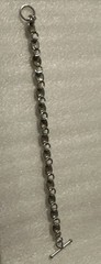 Vintage 925 Sterling Silver Cats Eye Bracelet 7 Inch Oval Cabachon 13g