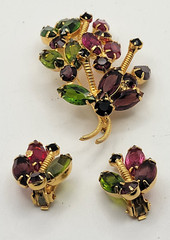 Juliana D & E DeLizza Elster Leaf Brooch and Earring Set #2
