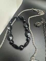 Vintage Black Silver Tone Jewelry Lot Cookie Lee Gothic Boho Y2K 9 Pc