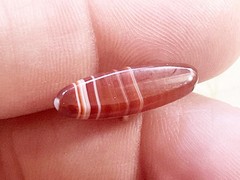 Antique Banded Agate with Gold Filled Charm Watch Fob Drop Button Tiny Size