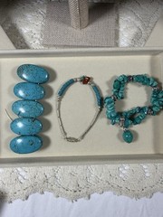 Vintage & Modern Estate 22 Pc Turquoise Inspired Jewelry Lot-All Wearable
