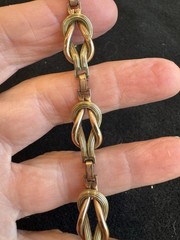 Vintage Two Tone Gold Square Knot Bracelet