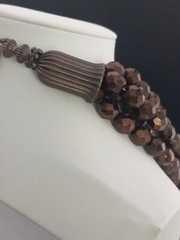 RARE Anthony Alexander Runway Couture Bronzetone MASSIVE Black Lucite Necklace