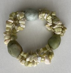 Vintage Tourmaline Quartz Stretch Bracelet 6.25in Green Chunky Boho 46.48g