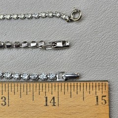 Vintage Rhinestone Necklace Lot Art Deco Style Bow Drop Pendant 14 Inch