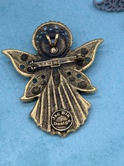 Angel Brooch Lot Jac Win ART AJC JJ Goldtone Silvertone Enamel Rhinestones