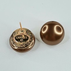 CAROL LEE Earrings Post Stud Button Brown Vintage Everyday Jewelry