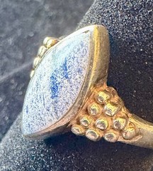 Vintage Sterling Silver 925 Marquise Blue White Stone Ring Size 7 Artisan 3.91g