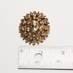 Vintage Cameo Profile Scarf Clip Gold Tone