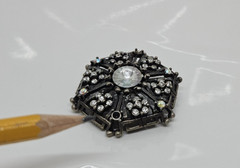 Vintage Rhinestone Multi Stone Brooch Metal 1.5″