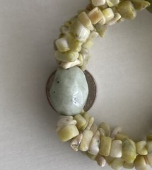Vintage Tourmaline Quartz Stretch Bracelet 6.25in Green Chunky Boho 46.48g