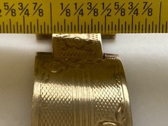 VintageGold Vermeil 835 Silver Floral Hinged Panel Bracelet-Very Rare-Hallmarked